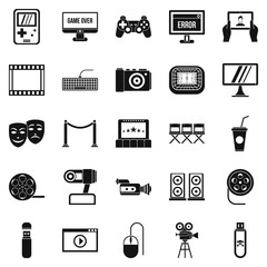 Sticker - Interesting show icons set, simple style