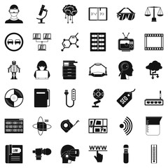 Poster - Seo icons set, simple style