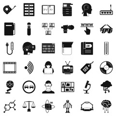 Poster - Usb icons set, simple style