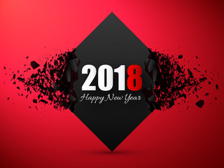 Poster - Happy New Year 2018 Abstract Background. Banner with explosion effect.