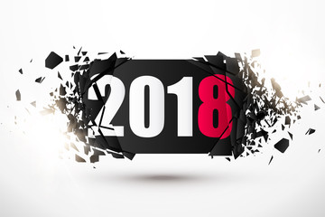 Aufkleber - 2018 New Year Abstract Background. Banner with explosion effect.