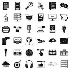 Poster - Cloud storage icons set, simple style