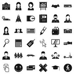 Poster - Initiation icons set, simple style