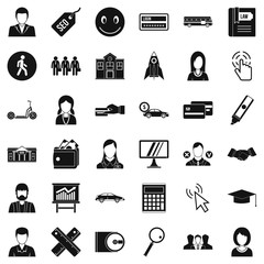Poster - Action icons set, simple style