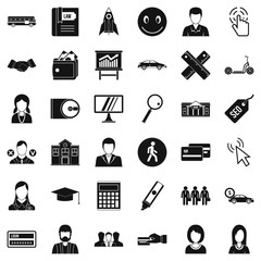 Poster - Seo for site icons set, simple style