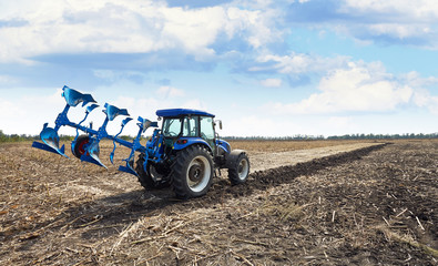 Poster - Agricultural tractor with plow