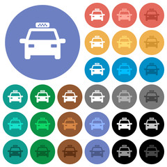 Canvas Print - Taxi car round flat multi colored icons