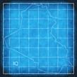 Iraq map blue print artwork illustration silhouette