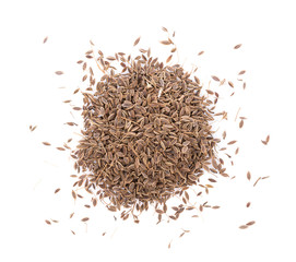 Wall Mural - Pile of Caraway Seeds Isolated on White Background