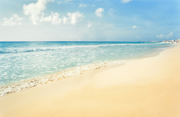 Wall Mural - Paradise beach at caribbean coast of Mexico. Cancun, Mexico.