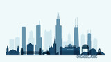 Fototapeta Nowy Jork - Chicago skyline buildings vector illustration