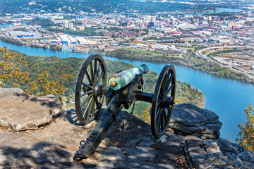 Wall Mural - Civil War Cannon Overlooking Chattanooga Tennessee