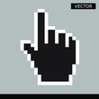 Pixel mouse hand cursor icon vector illustration