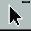 Black pixel cursor arrow vector icon