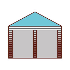 Sticker - warehouse building exterior commercial empty vector illustration