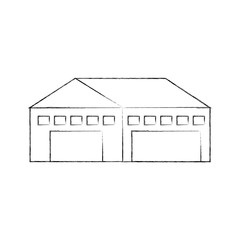 Sticker - warehouse building exterior commercial empty vector illustration