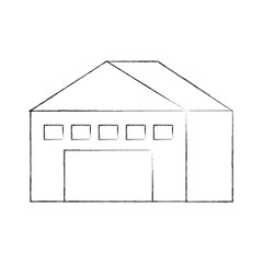 Sticker - warehouse building exterior commercial empty vector illustration