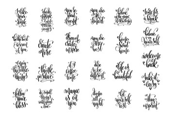 Wall Mural - set of 25 hand lettering inscription motivation and inspiration 