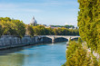 Tiber river with Saint Peter's dome on the background