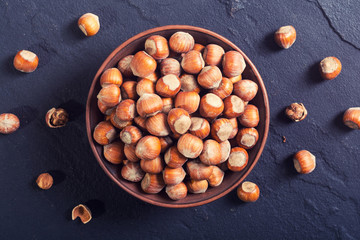 Wall Mural - Group of hazelnuts