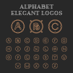 Wall Mural - ABC Alphabet Letters Vector Logo Set