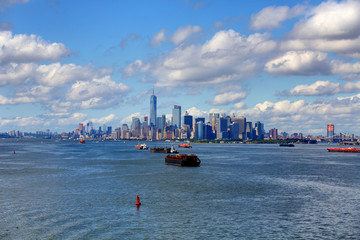 Poster - Large Freighters and New York City