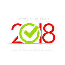 2018 New Year Symbol With Check Mark