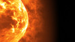© flashmovie - Sun surface with solar flares. Abstract scientific background. 3d illustration