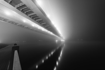 Cable-stayed bridge in Saint Petersburg. Bridge over Neva river in Saint-Petersburg, Russia