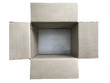 opened cardboard box. top view. inside the box with cushioned bumpers. isolated white background - I like the feel of this, might be something l try to create for my body background