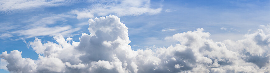 Wall Mural - panoramic blue sky with fluffy clouds