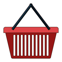 Poster - shopping basket icon in colorful silhouette with thin black contour