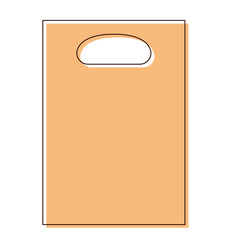 Wall Mural - paper bag icon with handle in watercolor silhouette