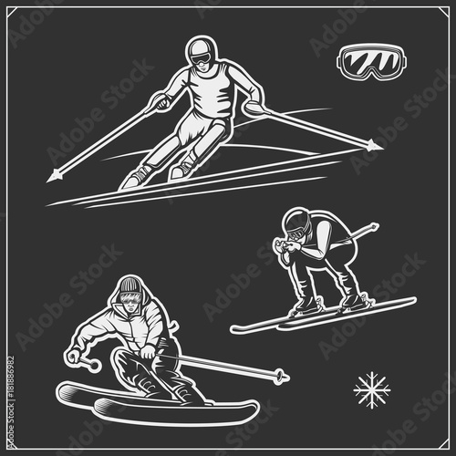 Dekoracja na wymiar  ilustracja-zawodnik-zjazdowy-i-slalom
