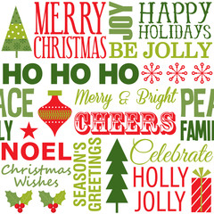 Wall Mural - christmas greeting pattern