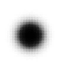 Poster - Isolated black color abstract round shape halftone dotted cartoon comics blot background, dots decorative elements vector illustration