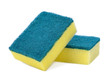 Dishwashing sponge on white background
