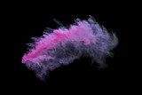 Fototapeta Psy - colorful powder splash isolated on black background