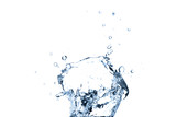 Fototapeta Łazienka - water splash in glass isolated on white background