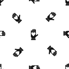 Poster - Hand with heart pattern seamless black