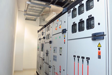 Electric Control Cabinet In Technical Room Of Building