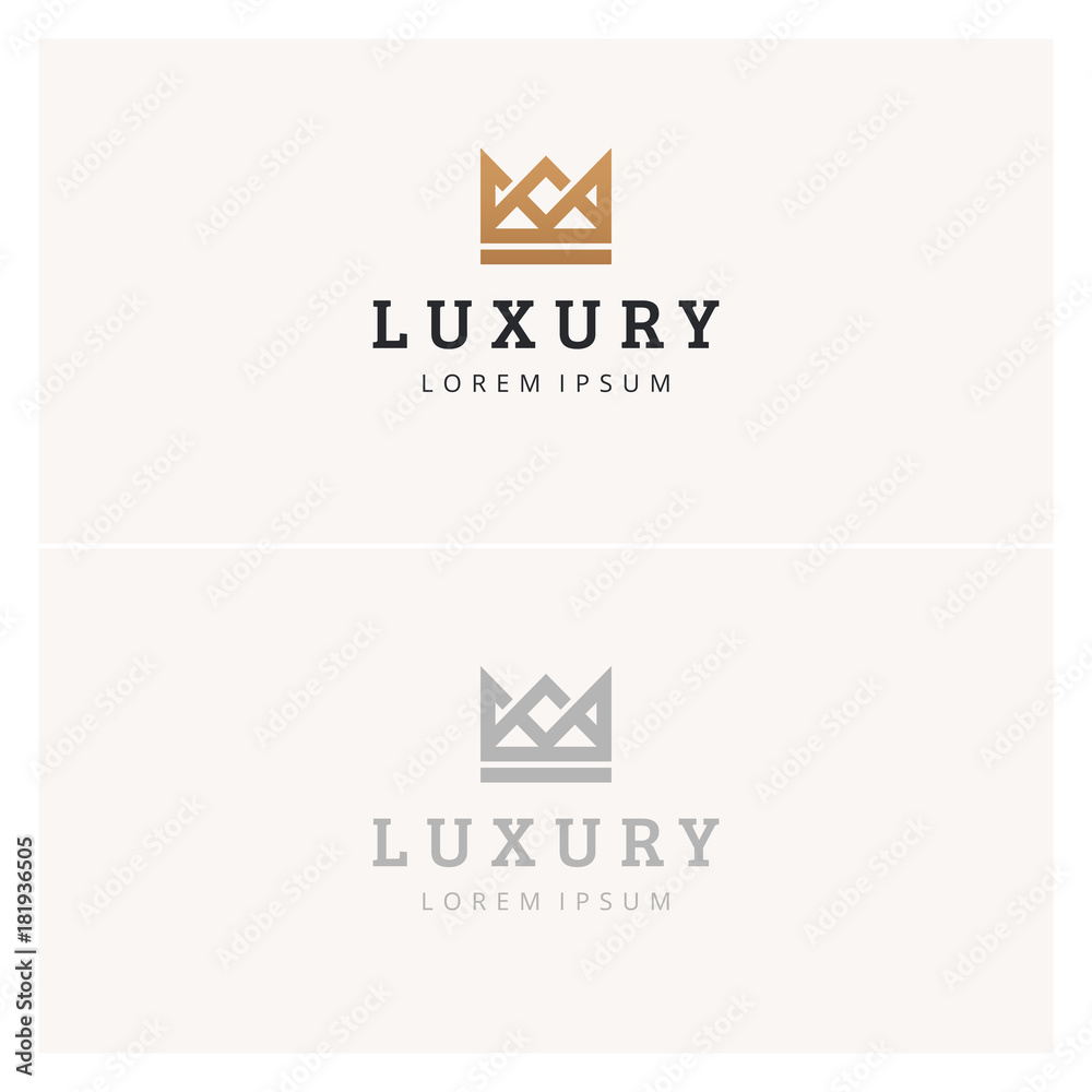 Geometric Vintage Creative Crown abstract Logo design vector template ...