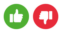Thumbs Up And Thumbs Down.Stock Vector