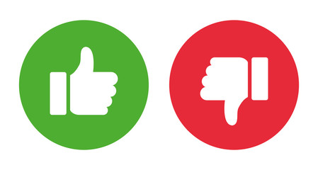 thumbs up and thumbs down.stock vector
