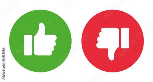 Fotomural Thumbs up and thumbs down.Stock vector