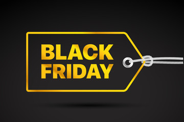 Poster - Black Friday golden Label. Black friday sale vector tag