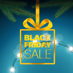 Poster - Black Friday Sale Vector concept. Black Friday sale gold logo