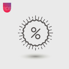 Poster - Discount simple Vector Icon. Vector emblem isolated on grey background. Vector pictogram clipart