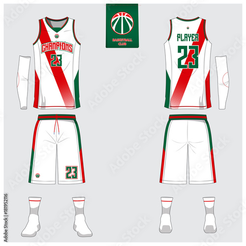 Basketball Uniform Template Design Tank Top T Shirt Mockup For Basketball Club Front View And Back View Basketball Jersey Vector Illustration Buy This Stock Vector And Explore Similar Vectors At Adobe Stock