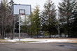 The winter baskett ball court where nobody is.

